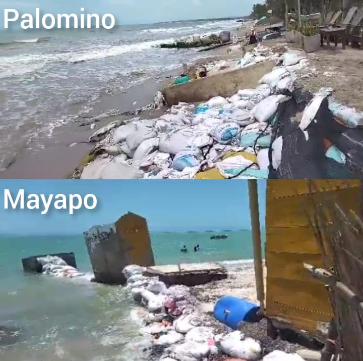 La erosión costera esta acabando con las playas de La Guajira, Palomino ...